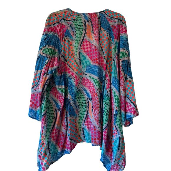 Soft Surroundings Marvelous Mosaic Kimono Top Duster Boho - Picture 1 of 6